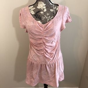 Anthropologie Postmark L Peplum Pink T-shirt